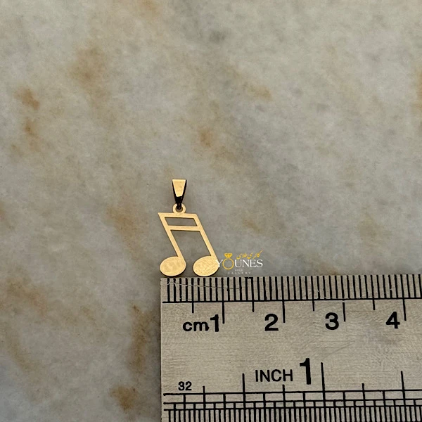 تصویر دوم آویز نوت موسیقی (سول) لیزری طلا